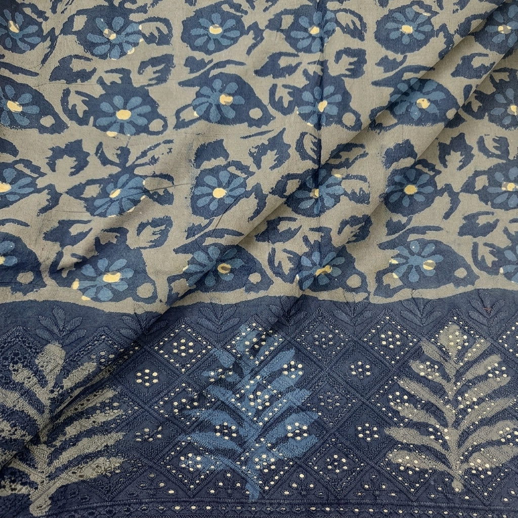 Folded Batik Indigo Batik Cotton Fabric
