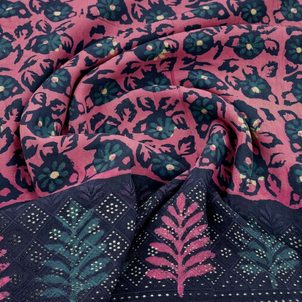 Swirled Batik Pink Batik Cotton Fabric