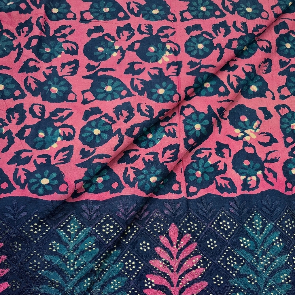 Folded Batik Pink Batik Cotton Fabric