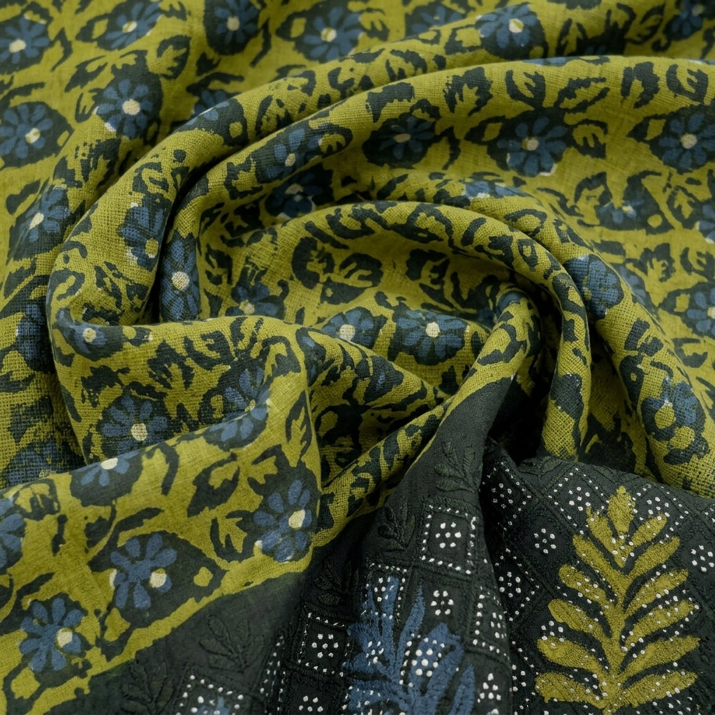 Swirled Batik Green Batik Cotton Fabric