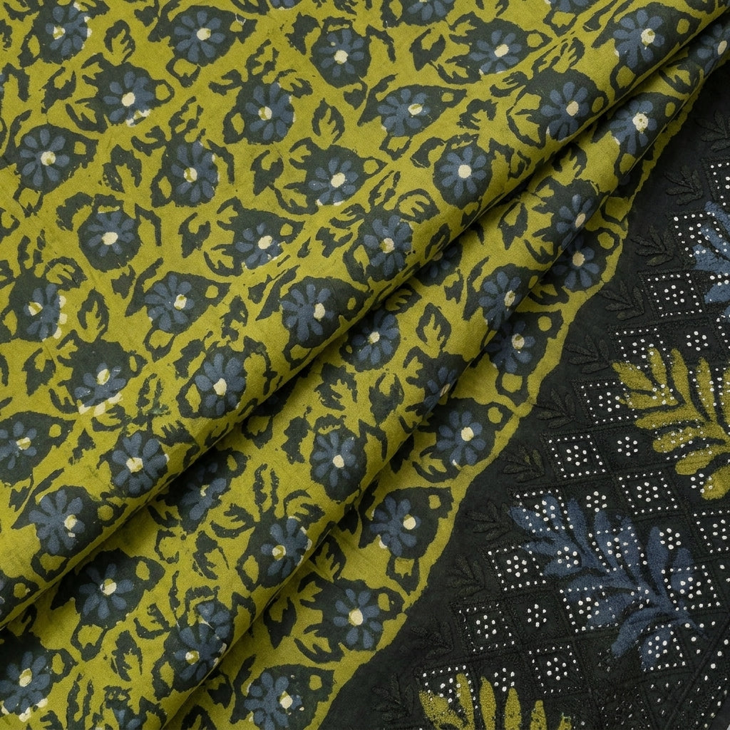 Folded Batik Green Batik Cotton Fabric
