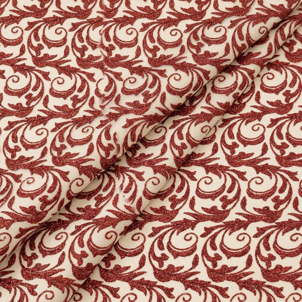 Folded Abstract Red Abstract Net Fabric