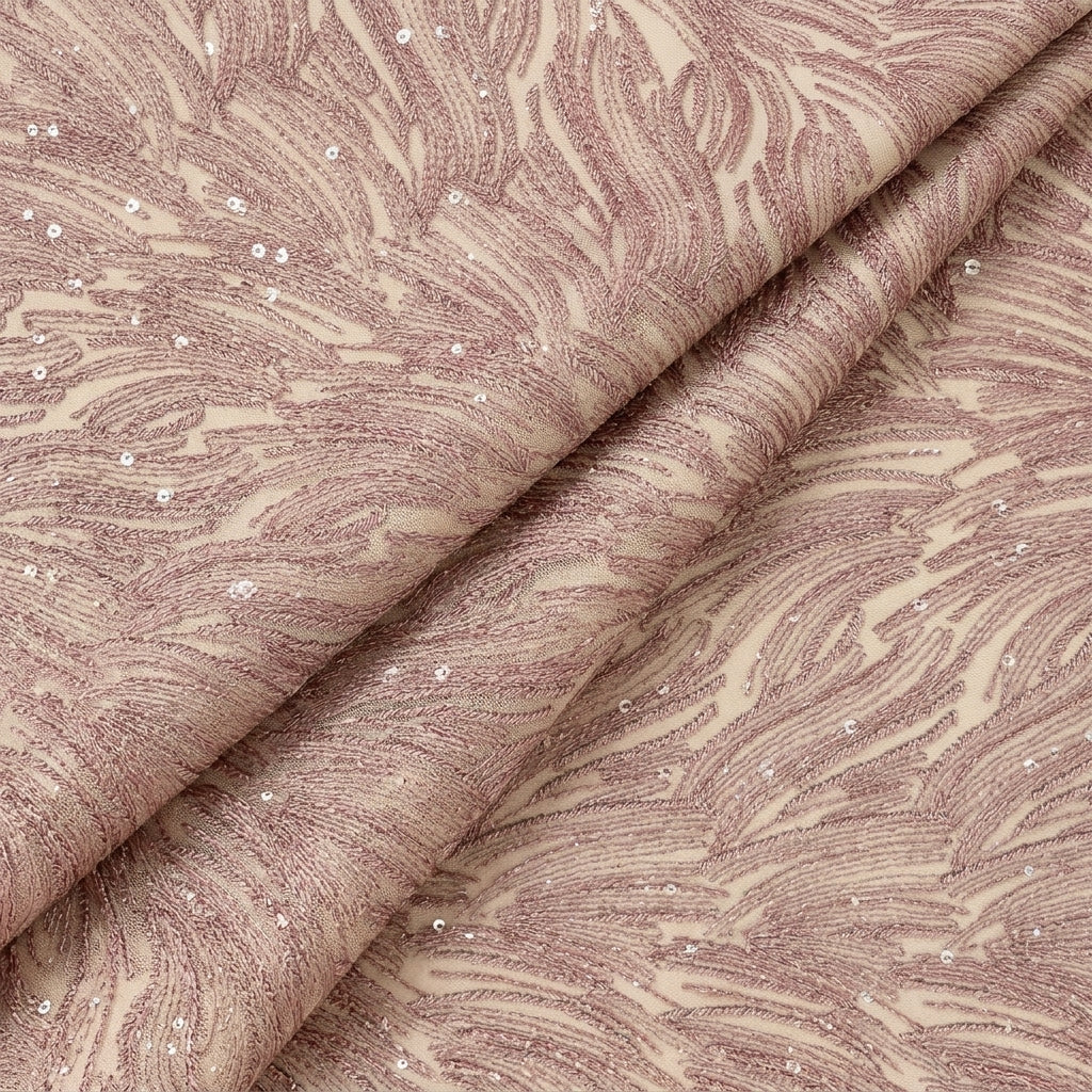 Folded Abstract Onion Pink Abstract Net Fabric