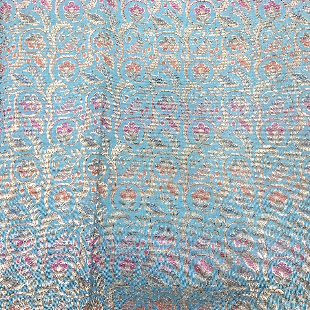 Floral Semi Banaras Fabric