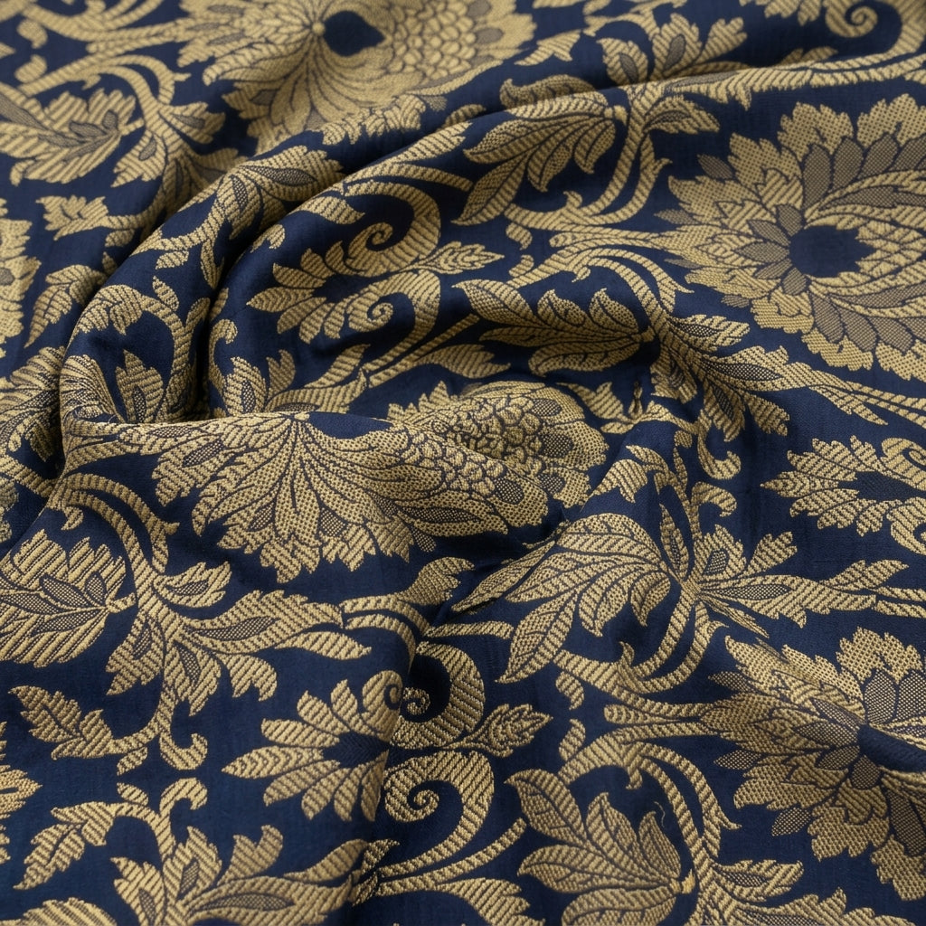 Floral Semi Banaras Fabric