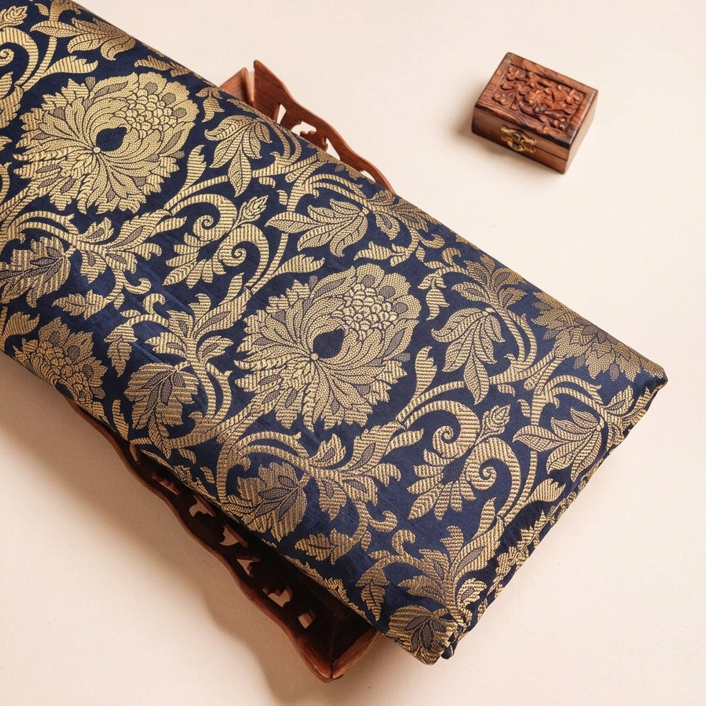 Floral Semi Banaras Fabric