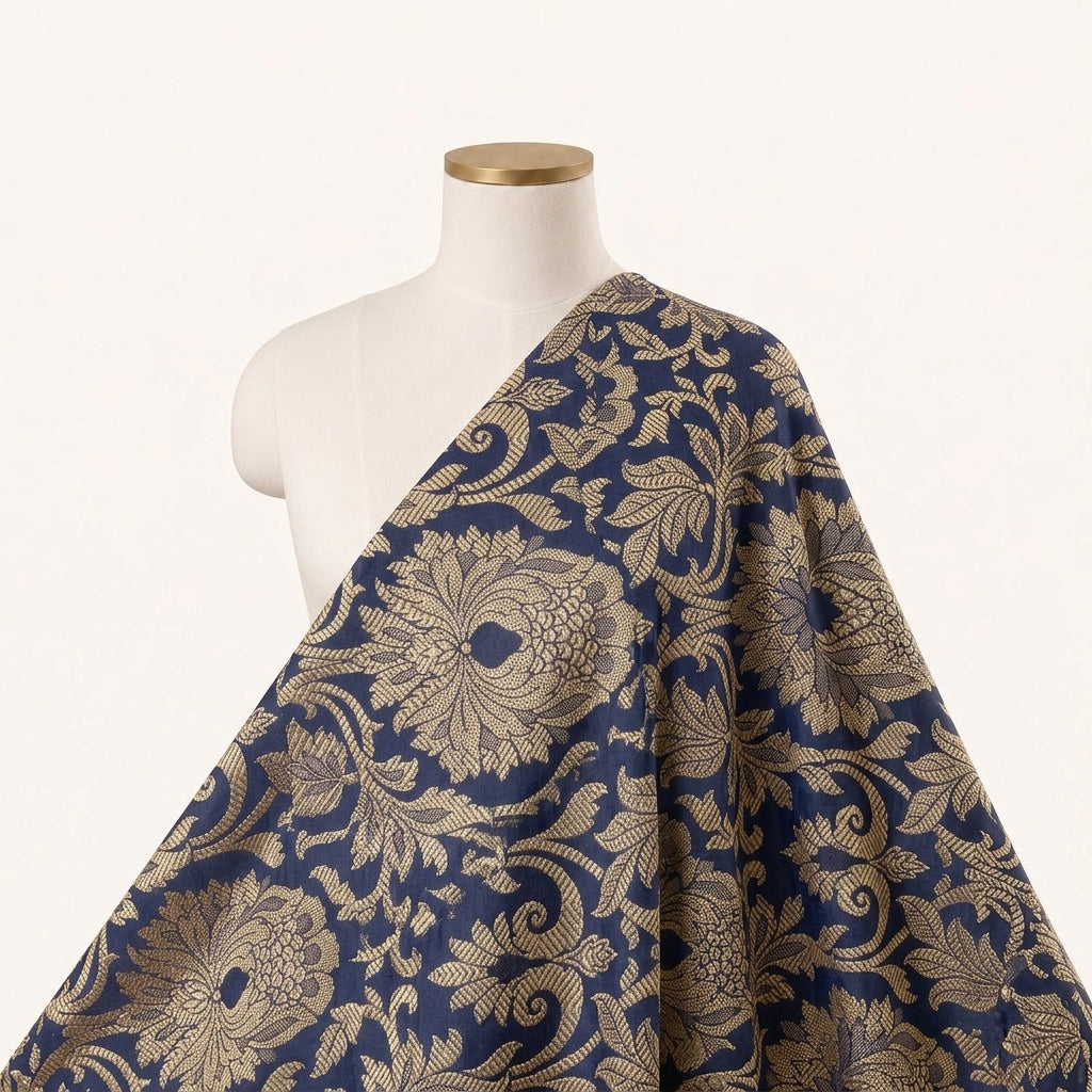 Floral Semi Banaras Fabric