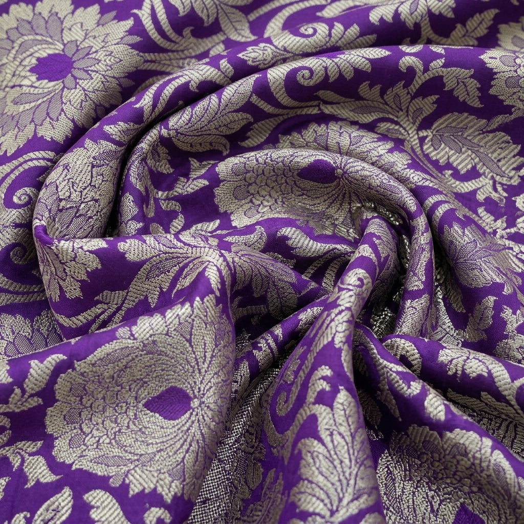 Floral Semi Banaras Fabric