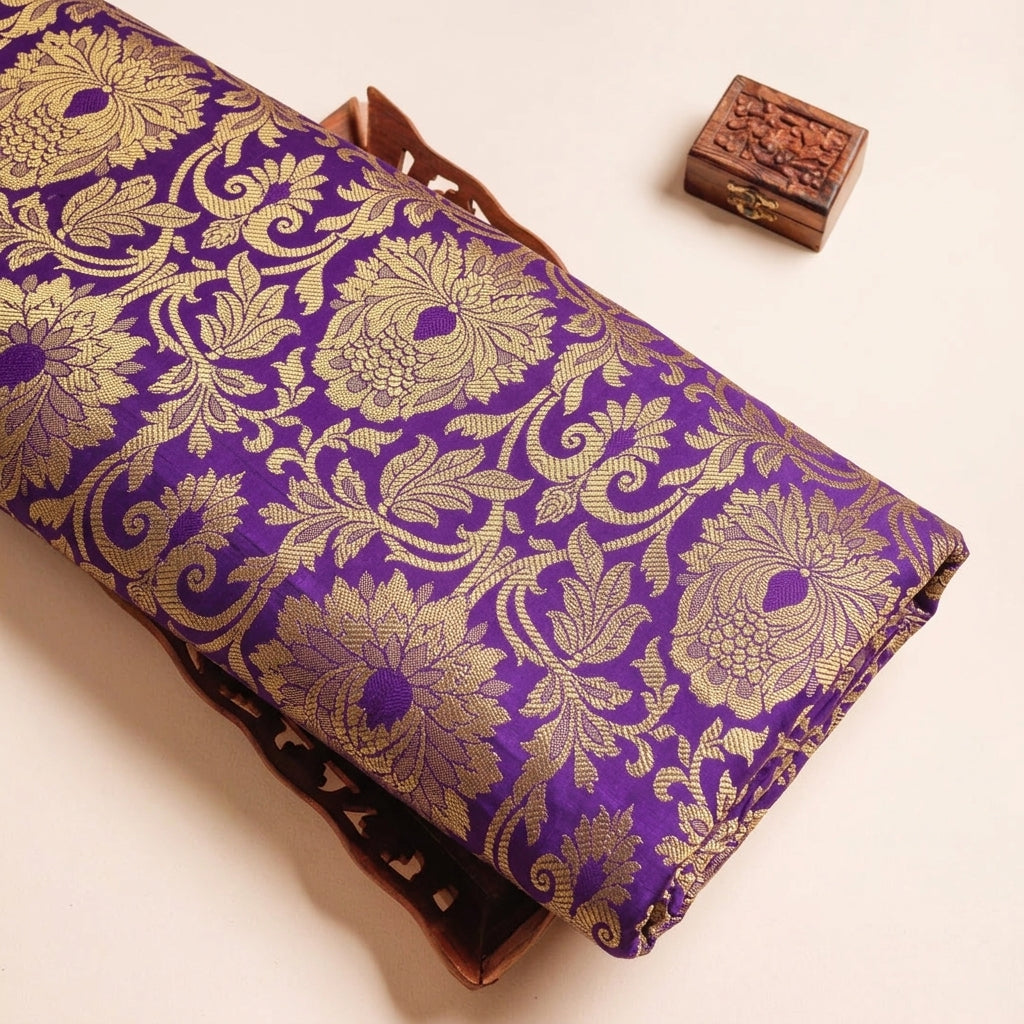 Floral Semi Banaras Fabric
