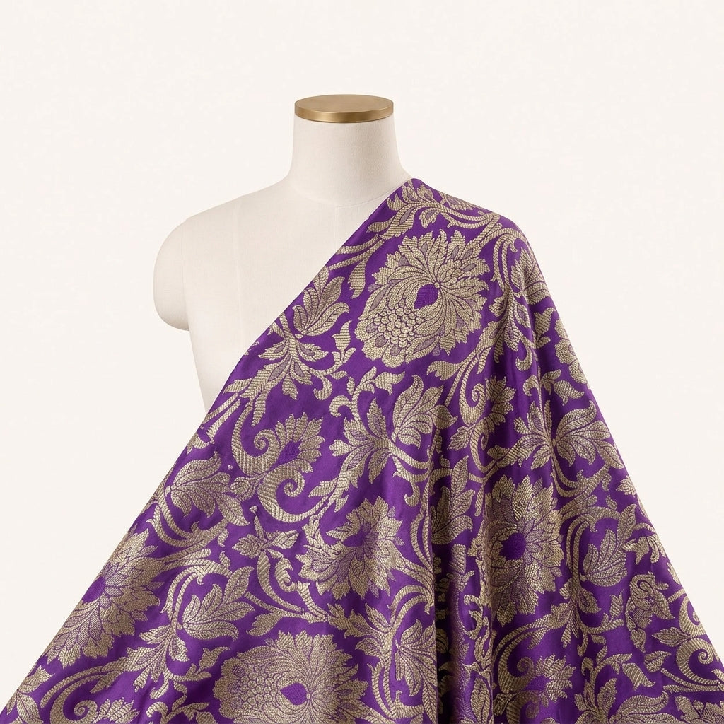 Floral Semi Banaras Fabric