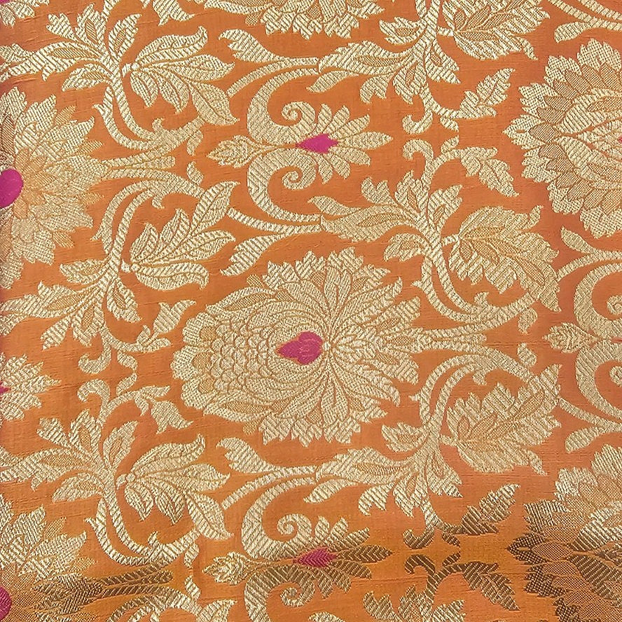 Floral Semi Banaras Fabric