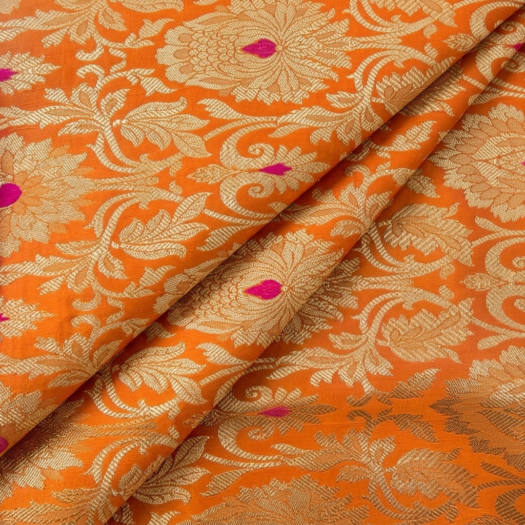 Floral Semi Banaras Fabric