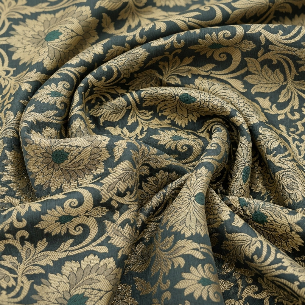 Floral Semi Banaras Fabric