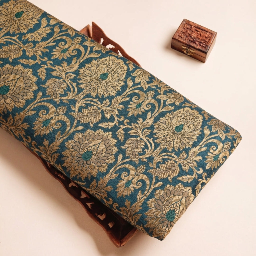 Floral Semi Banaras Fabric