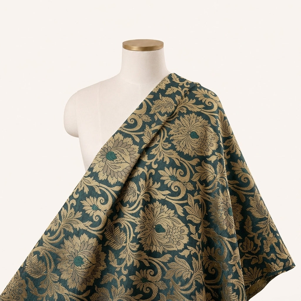 Floral Semi Banaras Fabric