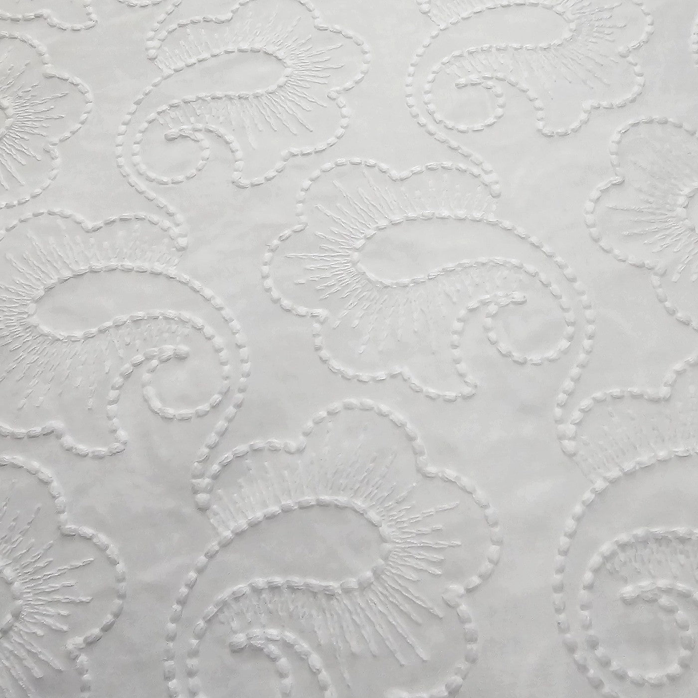 White Embroidery Cotton Fabric - EB12990