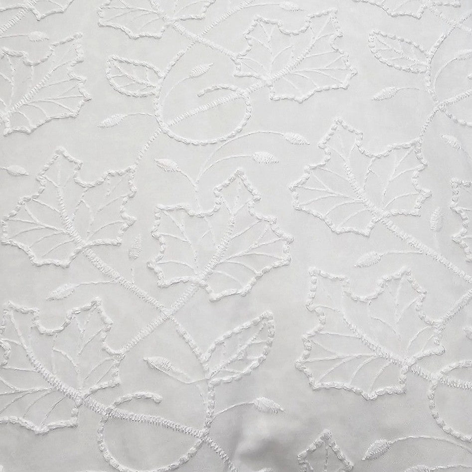 White Embroidery Cotton Fabric - EB12992