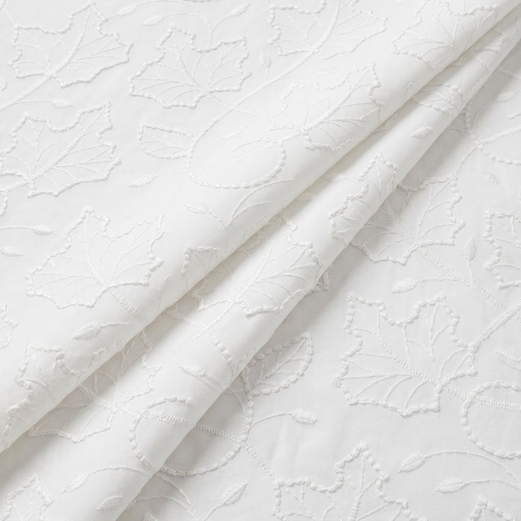 White Embroidery Cotton Fabric - EB12992