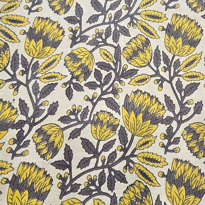 Cream Ajrakh Cotton Fabric - EB13065 - EB13065 - Flat fabric