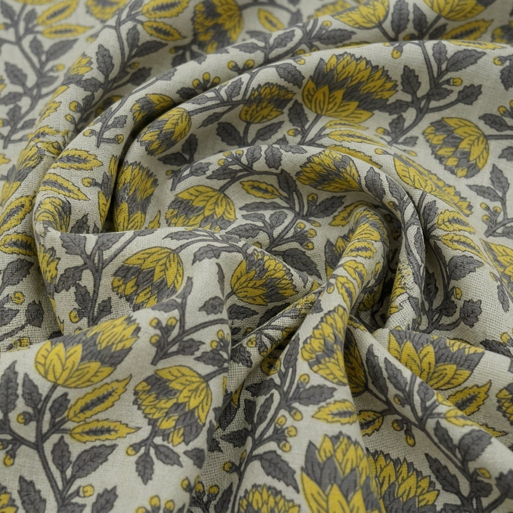 Swirled Ajrakh Cream Ajrakh Cotton Fabric