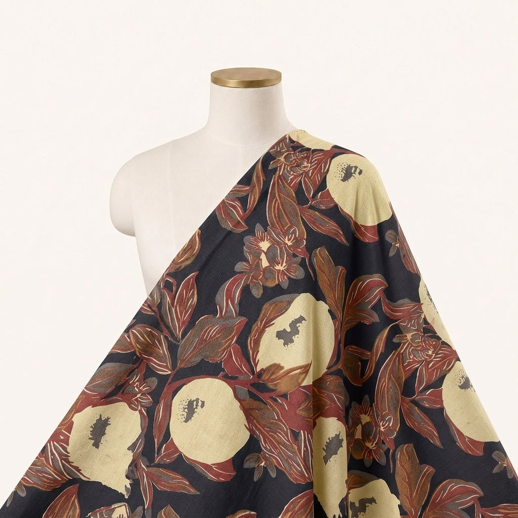 Ajrakh Black Ajrakh Cotton Fabric Draped as a saree