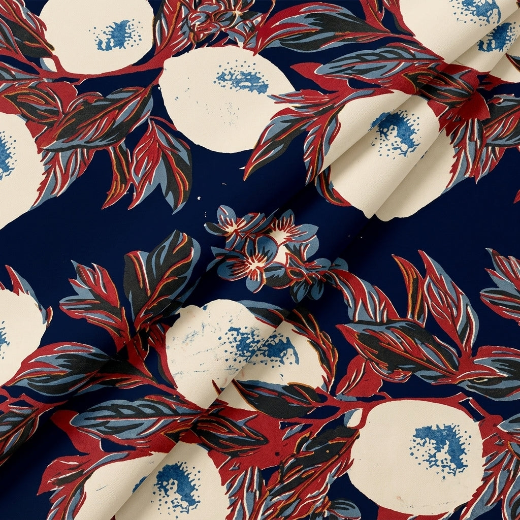 Folded Ajrakh Blue Ajrakh Cotton Fabric