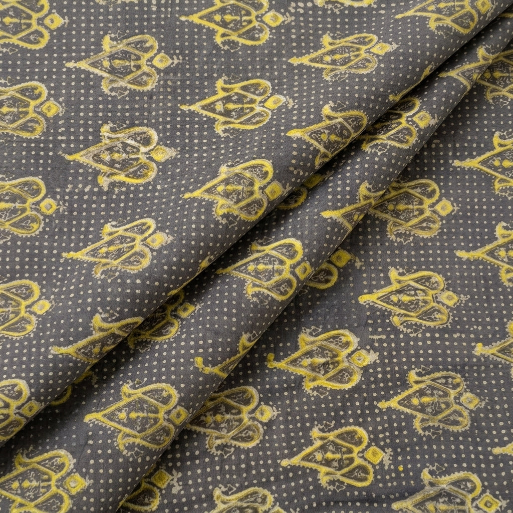 Folded Ajrakh Brown Ajrakh Cotton Fabric