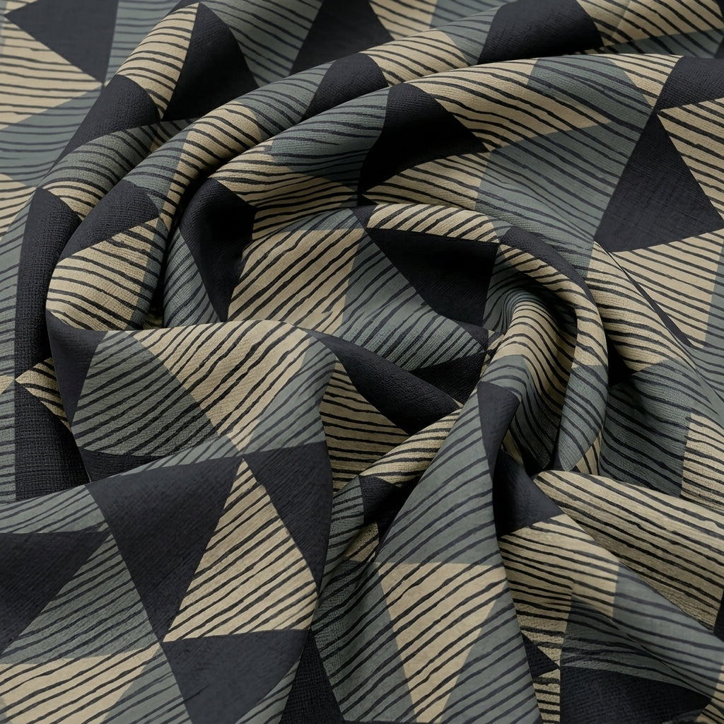Swirled Diamond Black Diamond Cotton Fabric