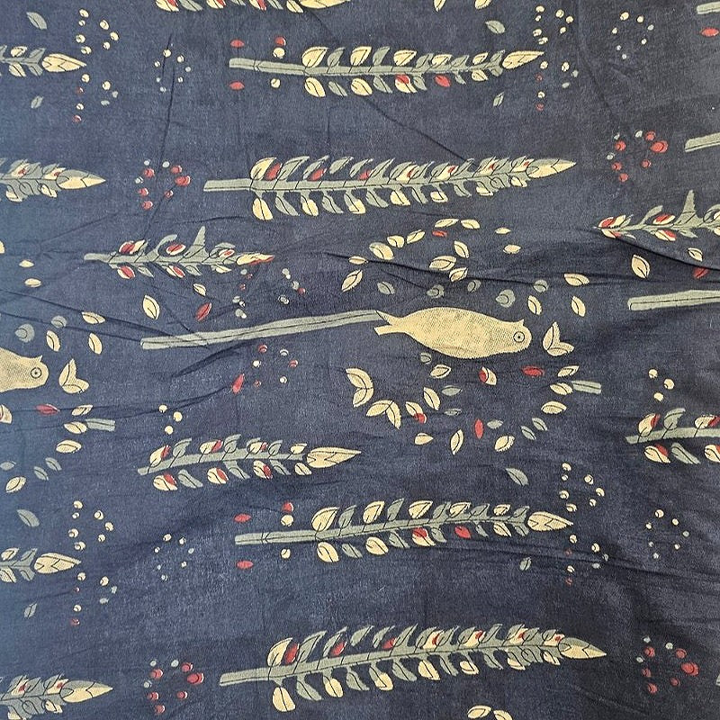 Black Leaf Cotton Fabric - EB13088 - EB13088 - Flat fabric