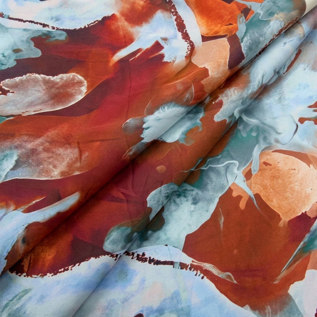 Folded Grey Abstract Satin Fabric