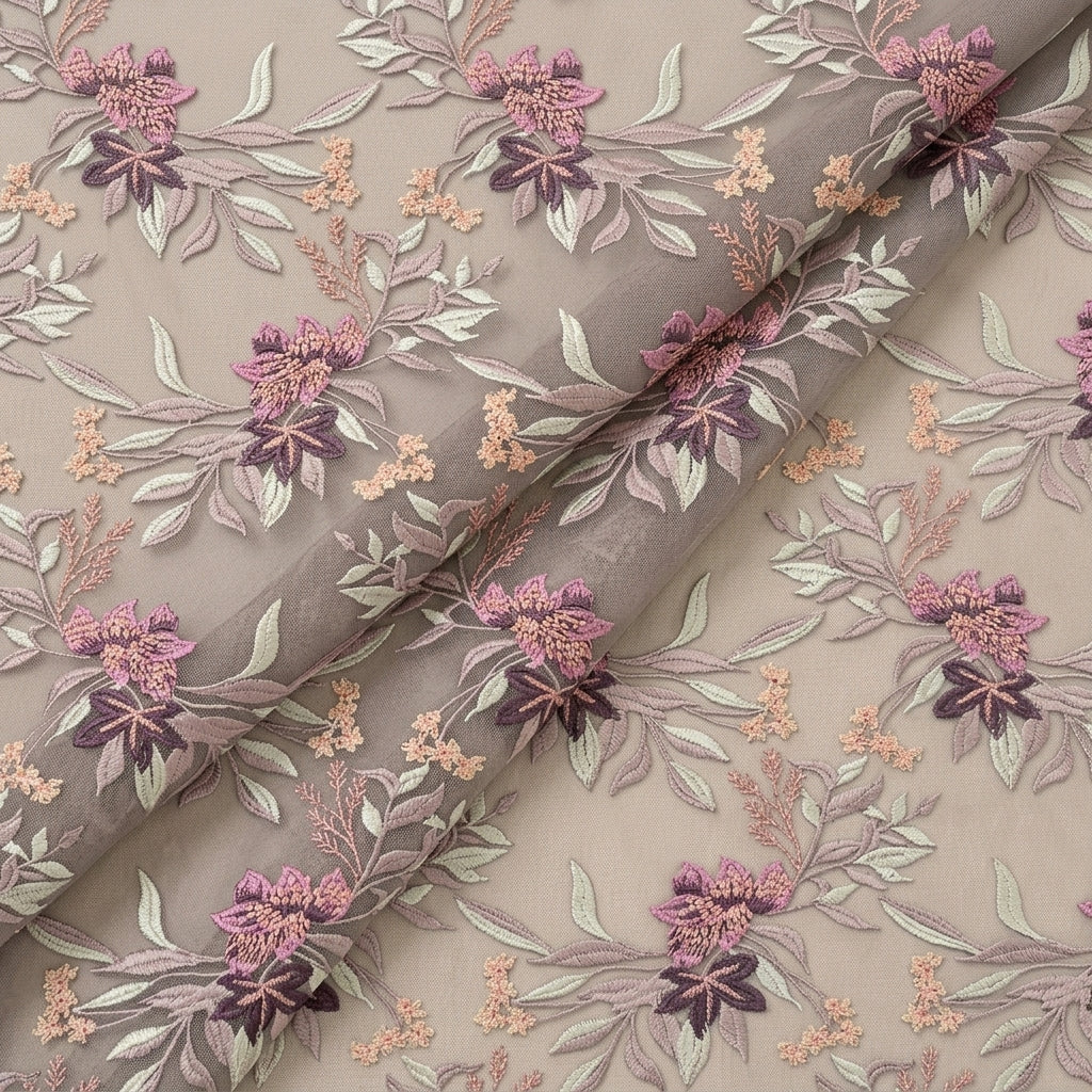 Floral Embroidery Georgette Fabric