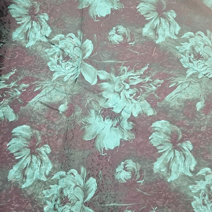 Black Floral Crepe Fabric - EB13222