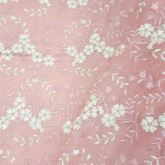 Floral Embroidery Cotton Fabric