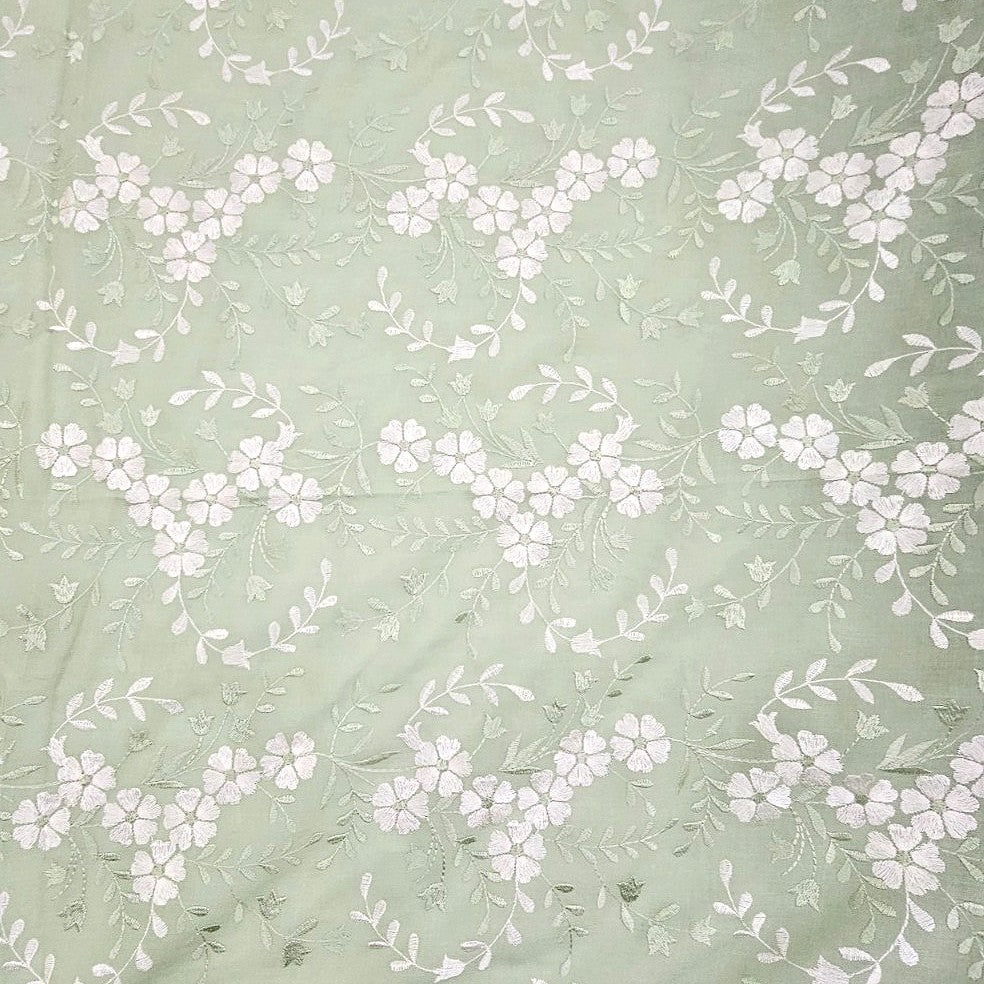Floral Embroidery Cotton Fabric