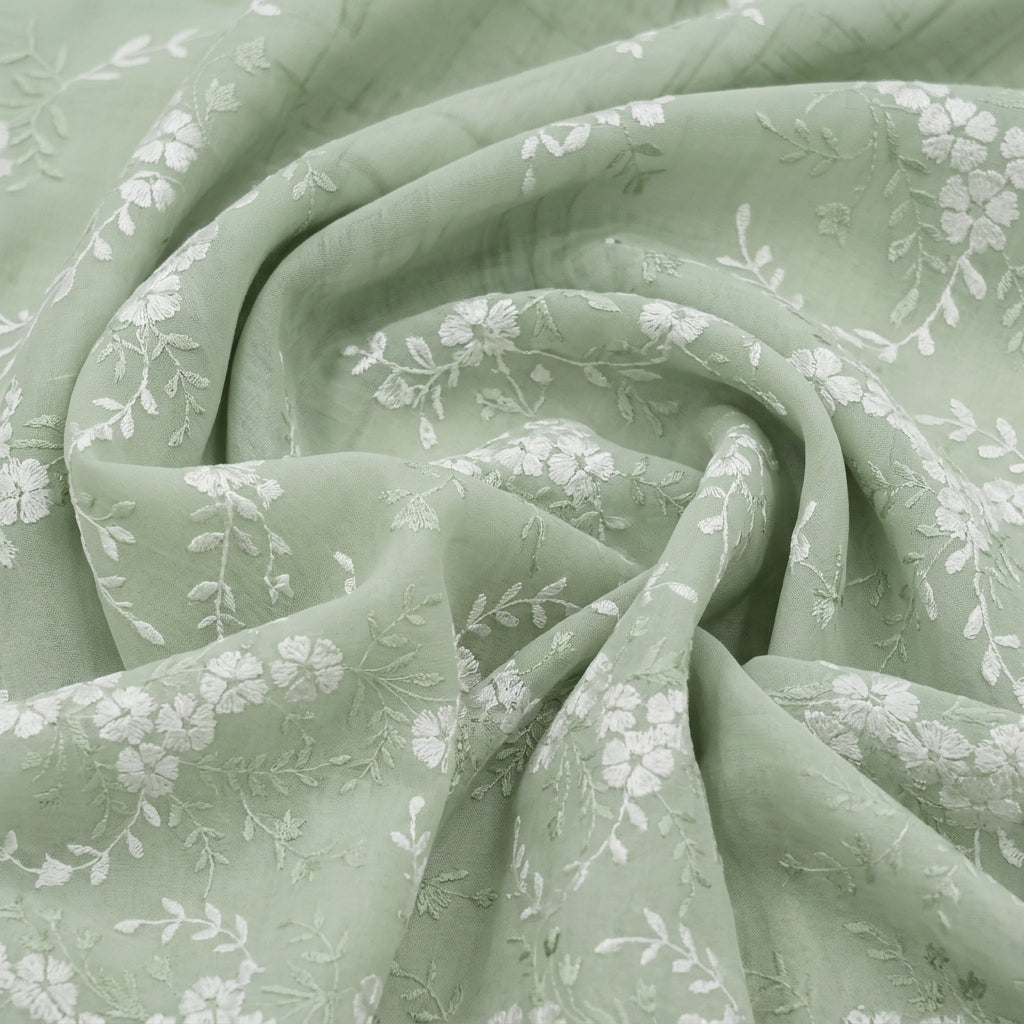 Floral Embroidery Cotton Fabric