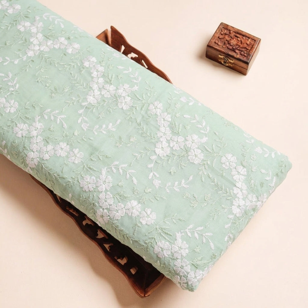 Floral Embroidery Cotton Fabric