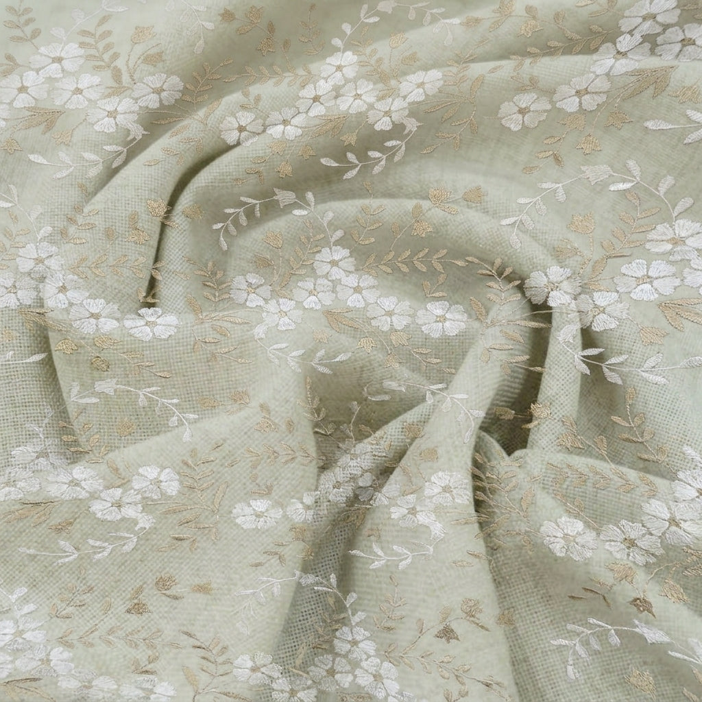 Floral Embroidery Cotton Fabric