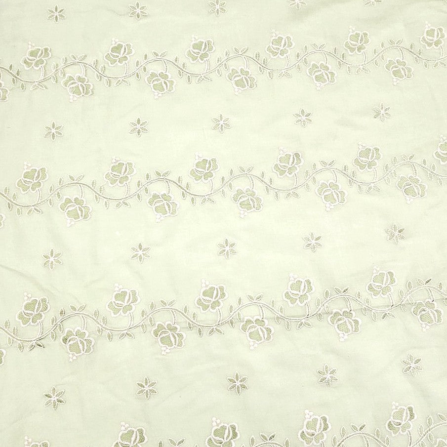 Floral Embroidery Cotton Fabric