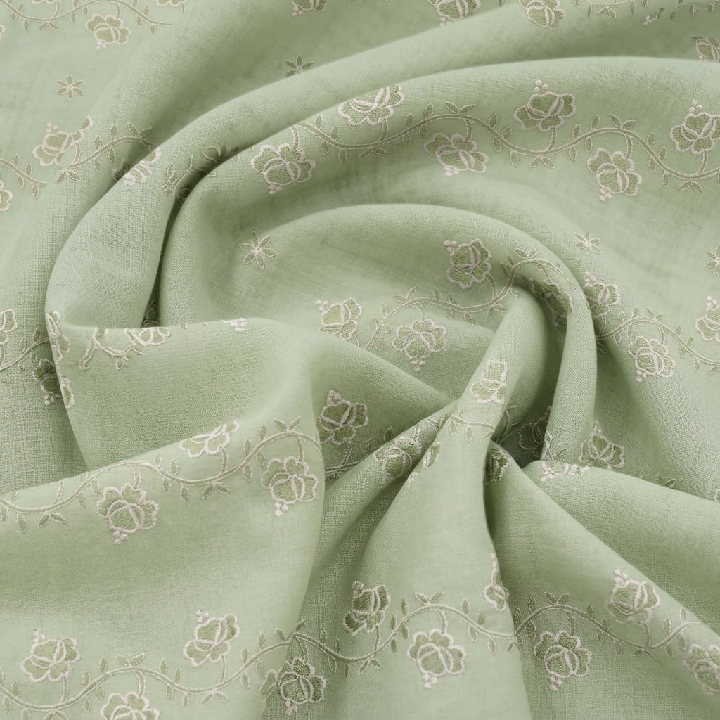 Floral Embroidery Cotton Fabric
