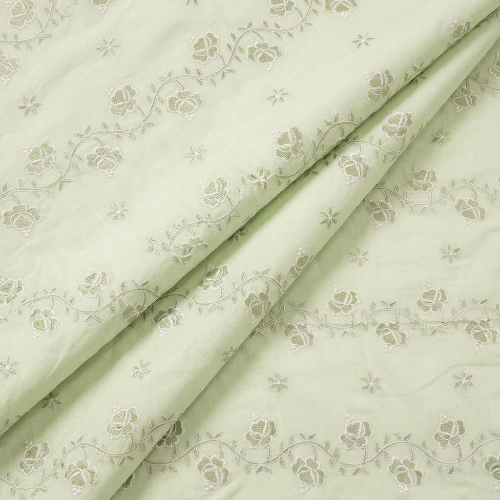 Floral Embroidery Cotton Fabric