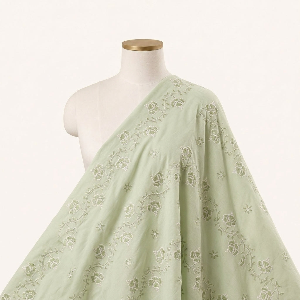 Floral Embroidery Cotton Fabric