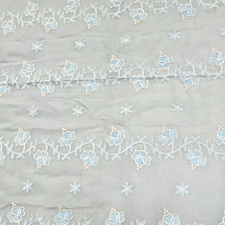 Floral Embroidery Cotton Fabric