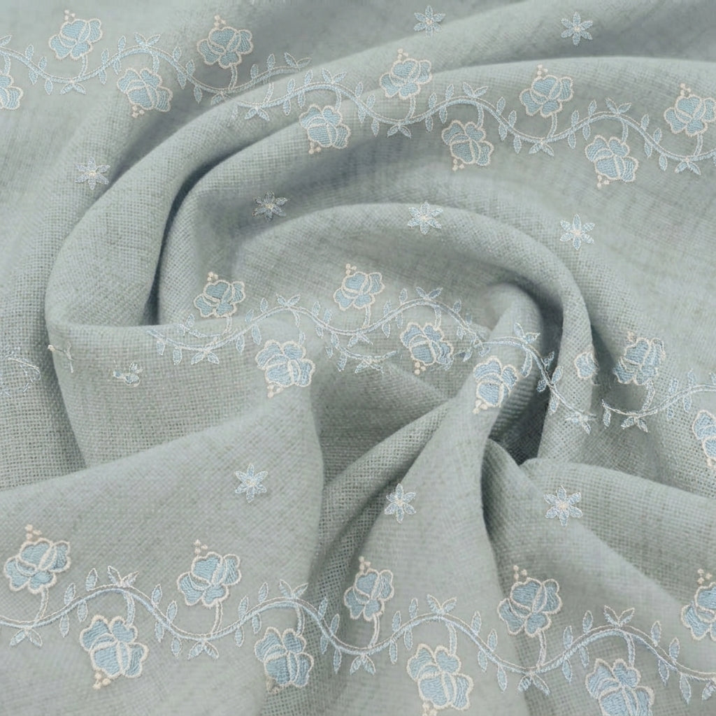 Floral Embroidery Cotton Fabric