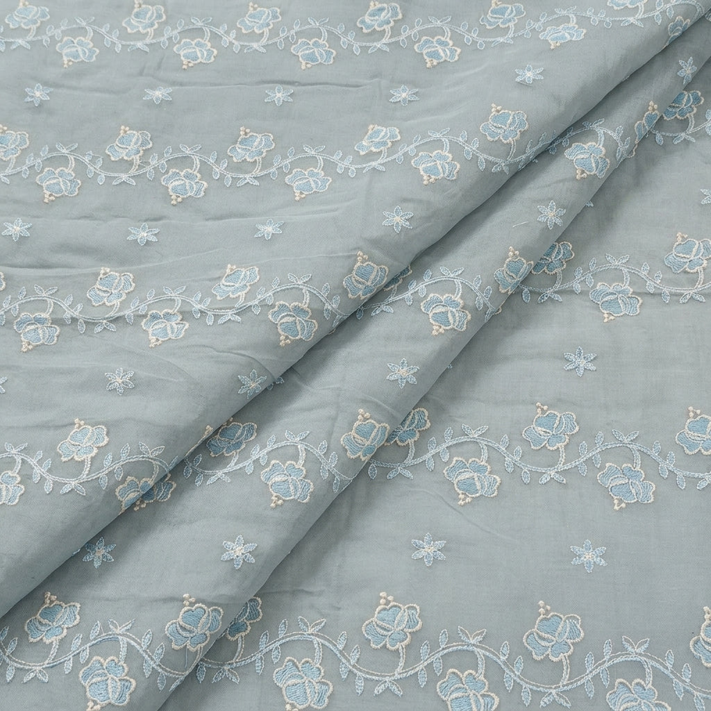 Floral Embroidery Cotton Fabric