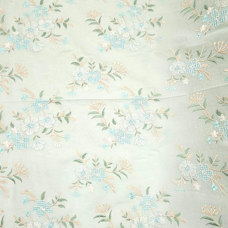 Floral Embroidery Cotton Fabric
