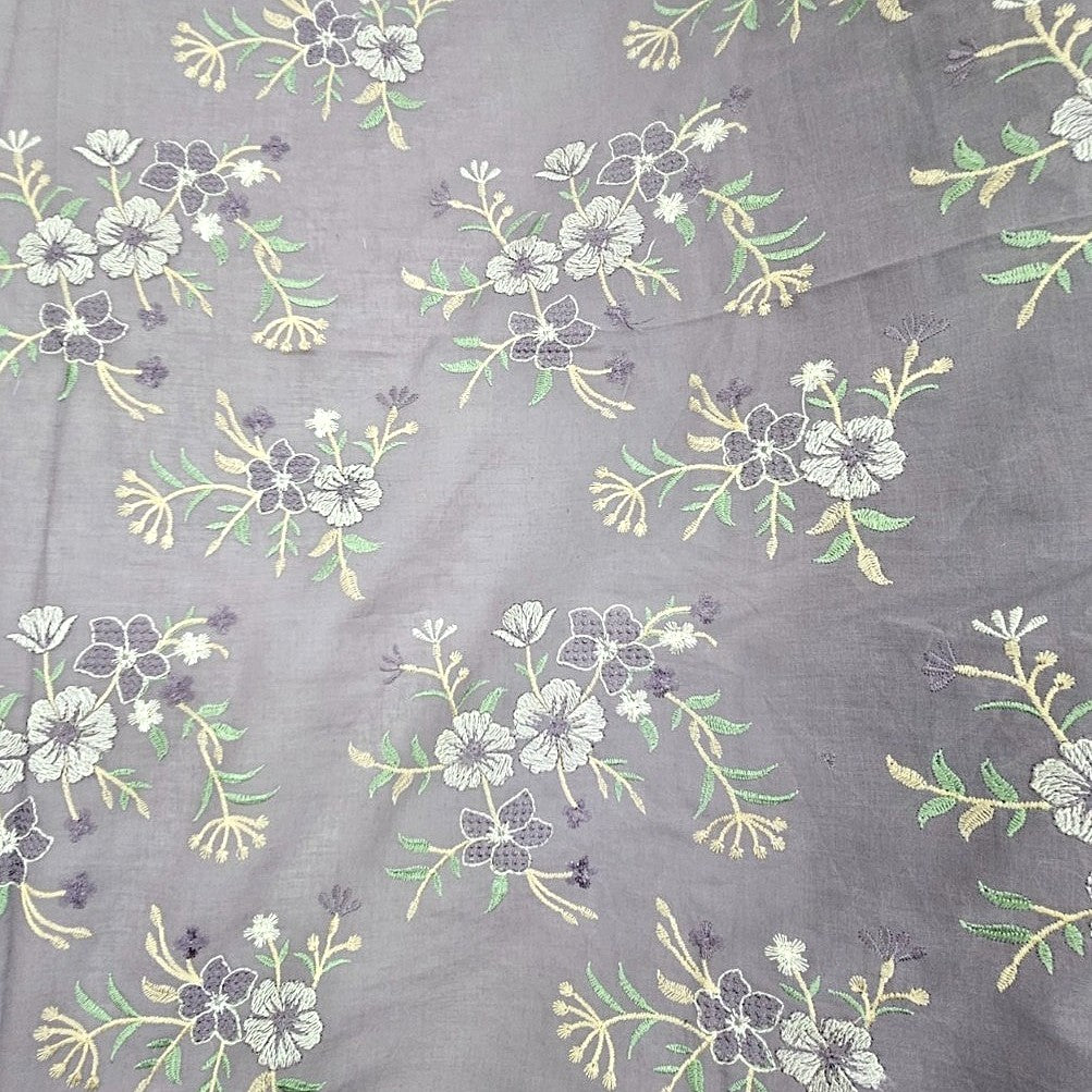 Floral Embroidery Cotton Fabric