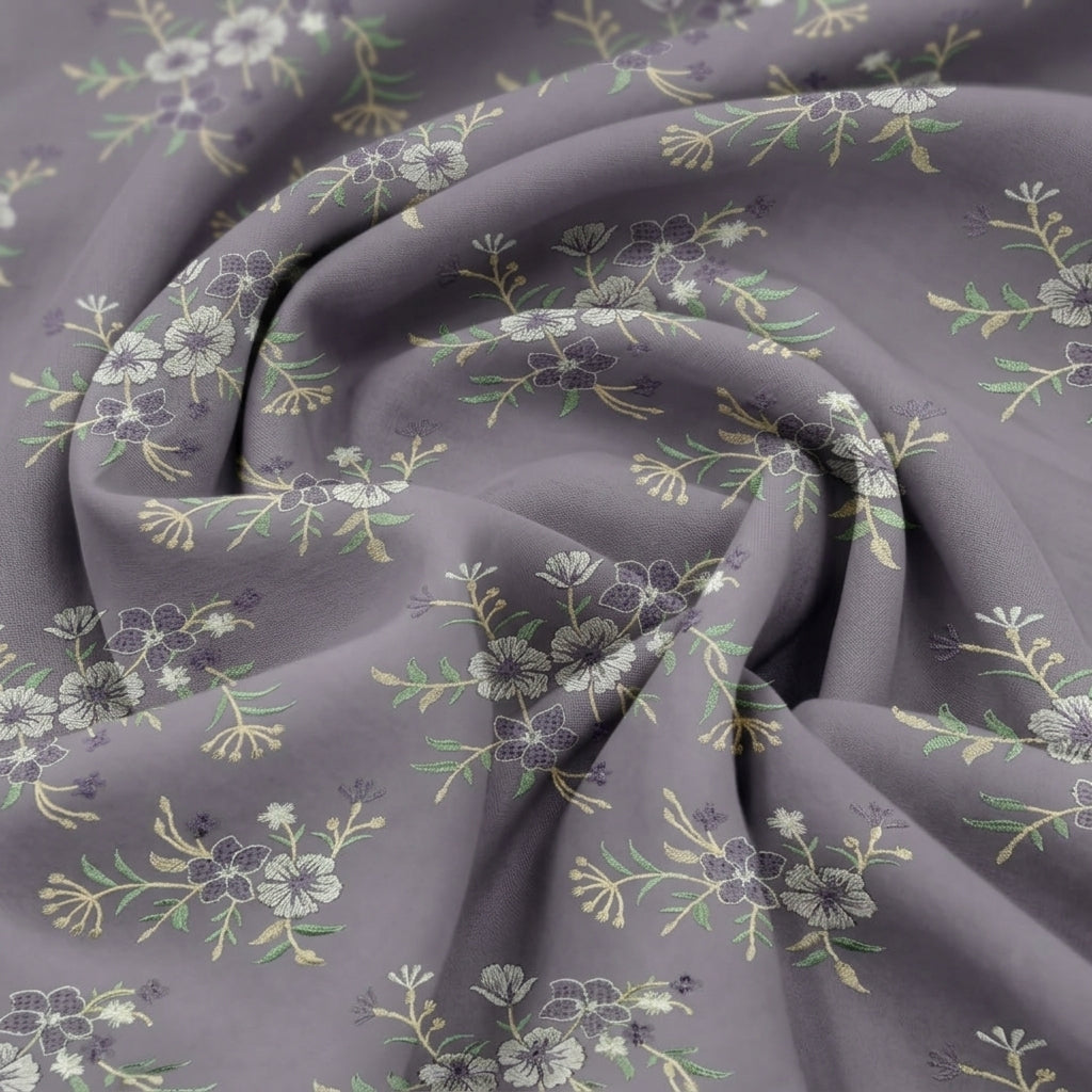 Floral Embroidery Cotton Fabric