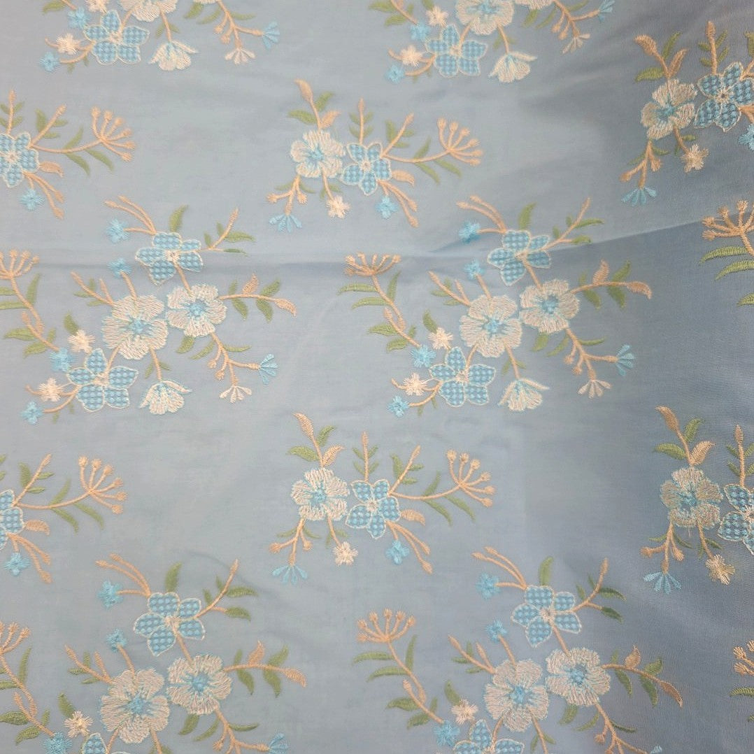 Floral Embroidery Cotton Fabric