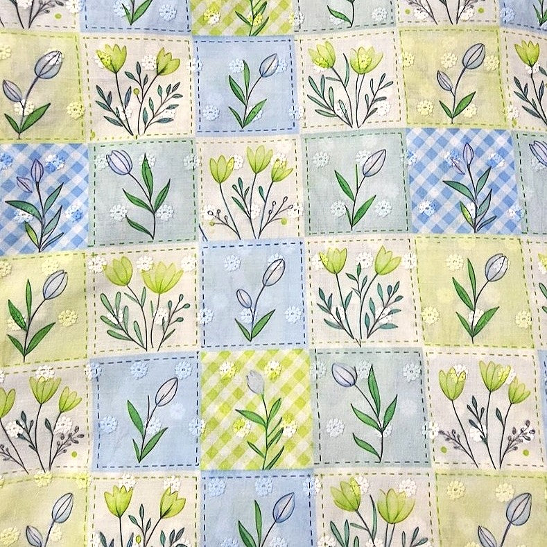 Floral Embroidery Cotton Fabric