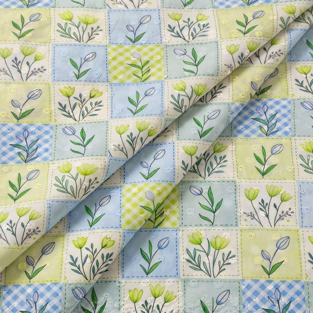 Floral Embroidery Cotton Fabric